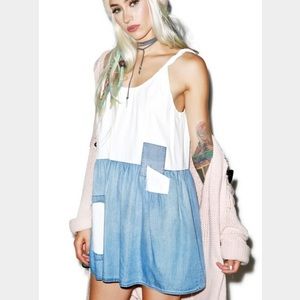 Wildfox Denim and White Mini Dress